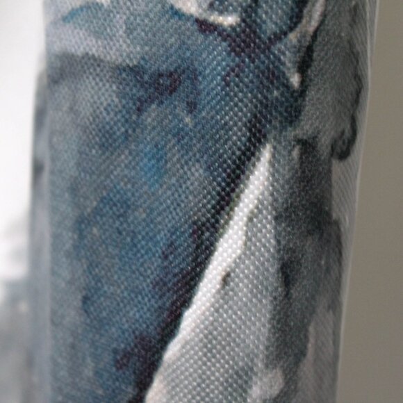 White Blue Gray Feather Drapes Set of 2 Curtain Panels - Picture 9 of 13